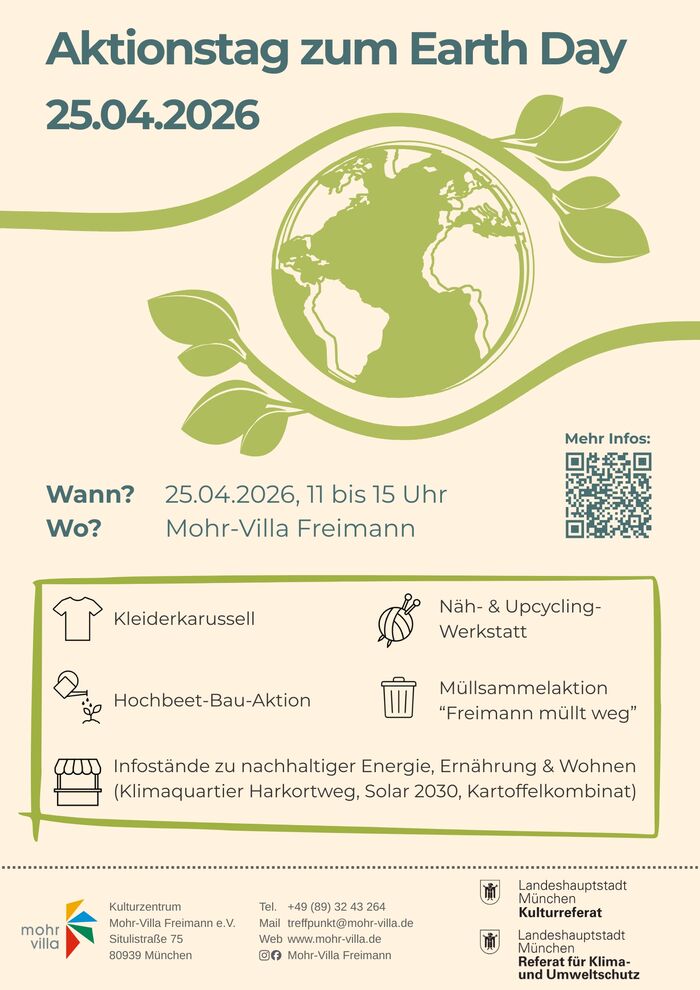 Plakat zur Veranstaltung: Earth Day in der Mohr-Villa